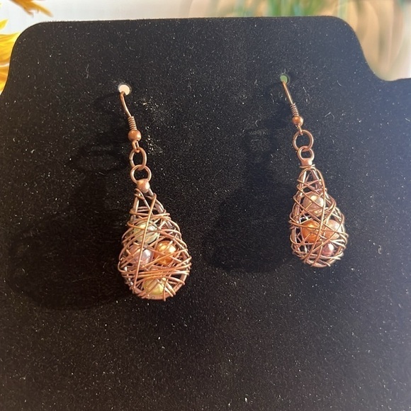 New - Handmade Copper Wire Earrings - Picture 3 of 5